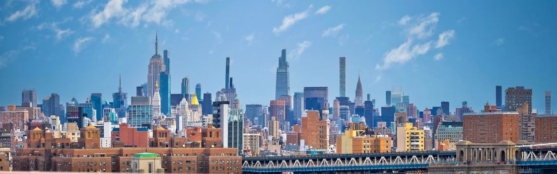 Manhattan in New York City skyline panoramic view,