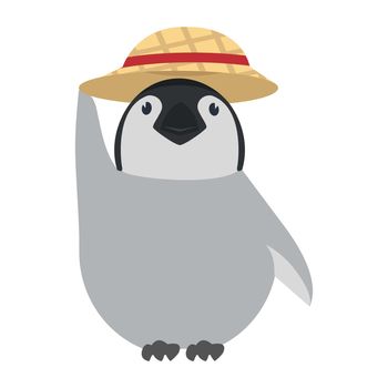 baby penguin with hat vector