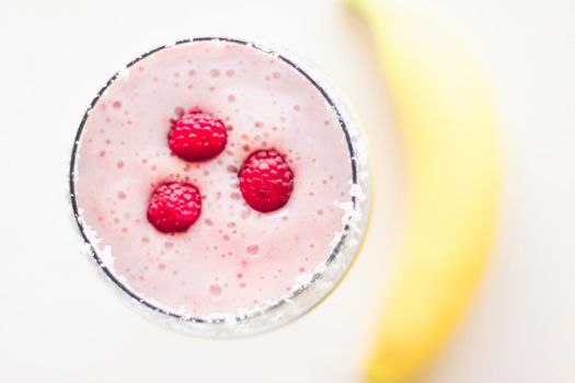 raspberry smoothie - healthy eating recipe styled concept