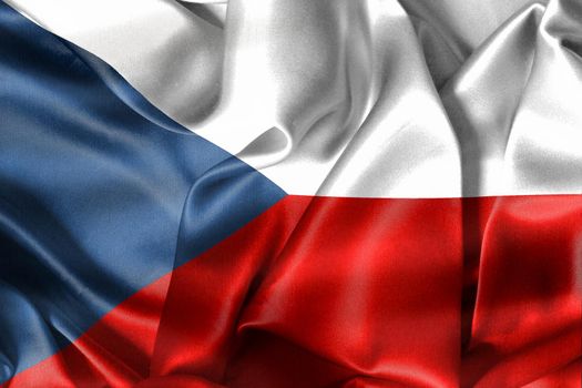 Czechia flag - realistic waving fabric flag