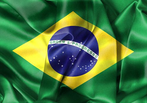 Brazil flag - realistic waving fabric flag