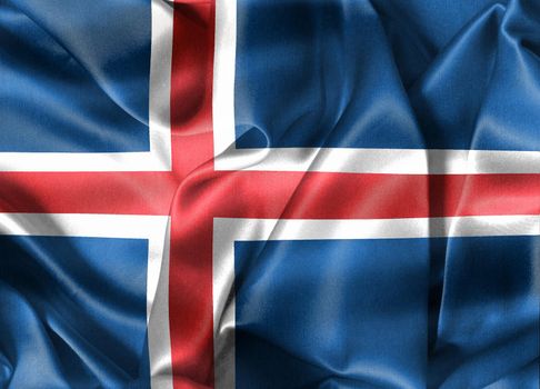 3D-Illustration of a Iceland flag - realistic waving fabric flag