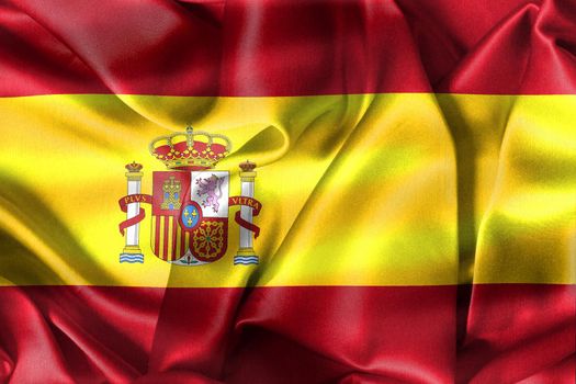 Spain flag - realistic waving fabric flag