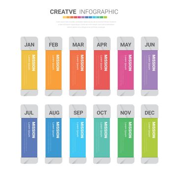 Presentation, Business infographics template for 12 options, steps or processes.