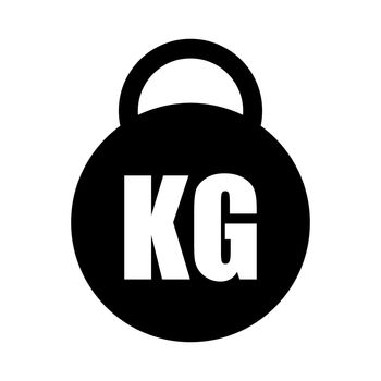 Round kettlebell silhouette icon. Weight icon. Weight training. Vector.