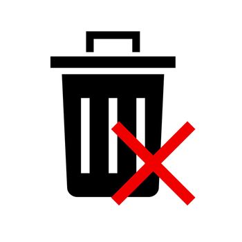 Do not throw trash in the trash can sign. Trash can and a cross mark. Vector.