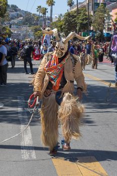 Members of the Los Diablos de Santa Cruz perform in the San Francisco Carnaval parade.