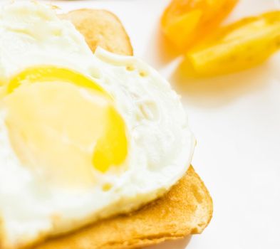 heart shaped fried egg for breakfast