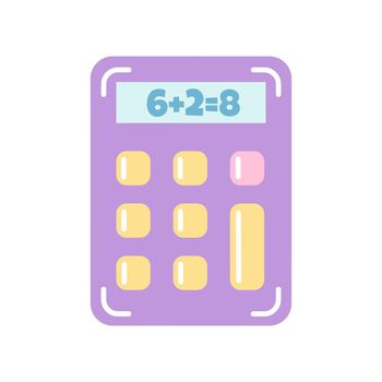 Calculator for schoolboy, vector flat illustration on white background