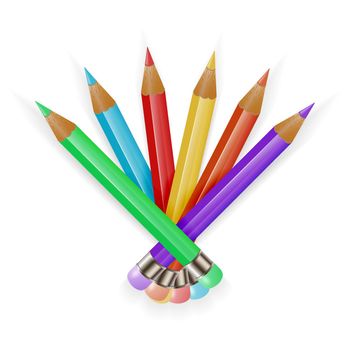 Set of colored pencils isolated