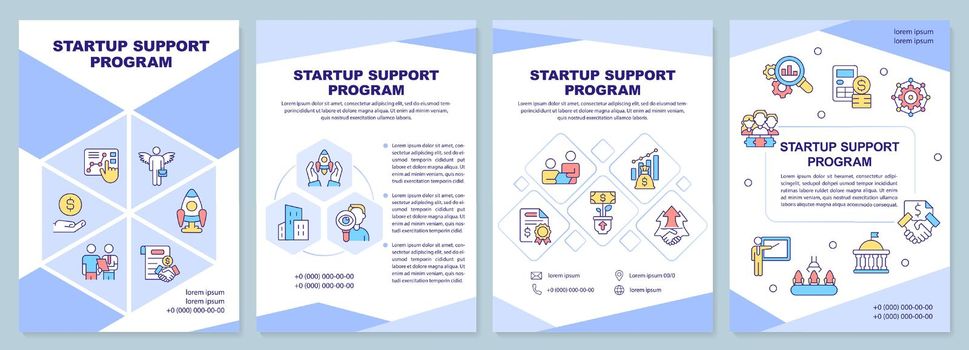 Startup support program purple brochure template