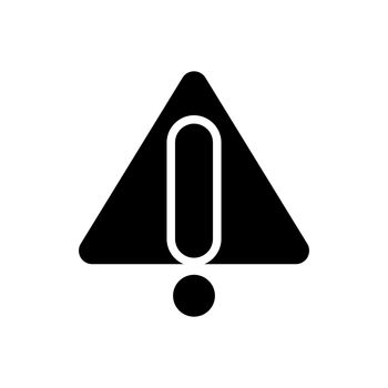 Warning sign black glyph icon