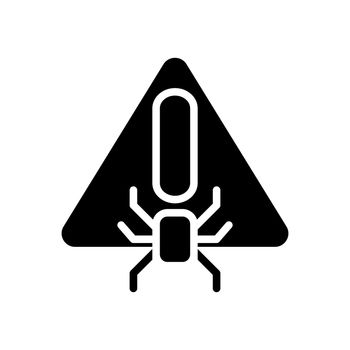 Virus warning black glyph icon