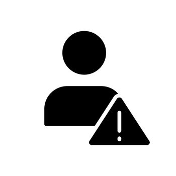 Unknown user warning black glyph icon