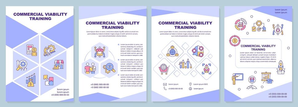 Commercial viability training purple brochure template