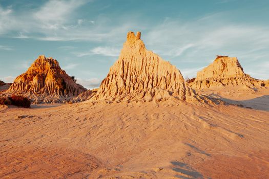 Three sand monuments in the Australian Desert