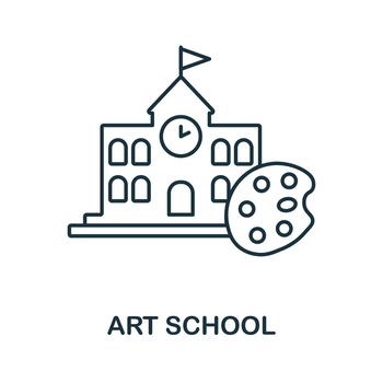Art School line icon. Monochrome simple Art School outline icon for templates, web design and infographics