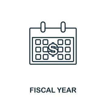 Fiscal Year flat icon. Colored element sign from auditors collection. Flat Fiscal Year icon sign for web design, infographics and more.