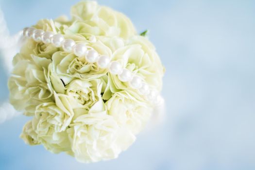 bridal bouquet with pearls - wedding, holiday and floral garden styled concept