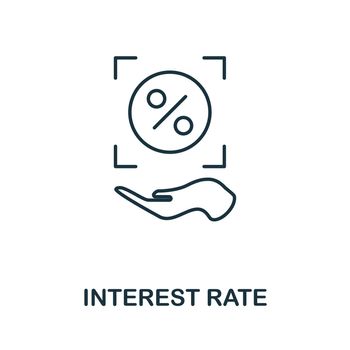 Interest Rate line icon. Monochrome simple Interest Rate outline icon for templates, web design and infographics