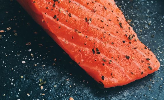 raw marinated salmon - healthy eating and mediterranean cuisine recipes styled concept