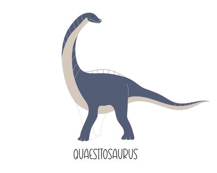 Prehistoric cute blue dinosaur is isolated