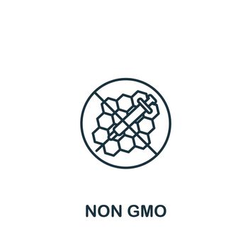 Non Gmo icon. Line simple icon for templates, web design and infographics