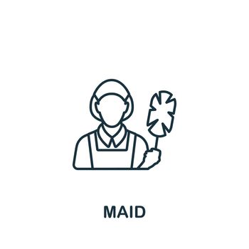 Maid icon. Line simple line Housekeeping icon for templates, web design and infographics
