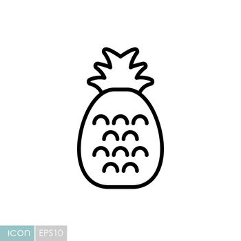 Pineapple tropical fruit vector icon
