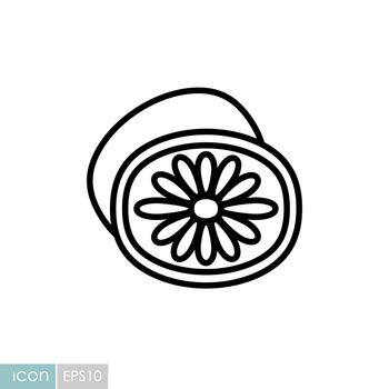 Kiwi isolated design vector icon. Fruit sign