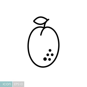 Plum with leaf vector icon