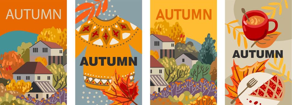 Autumn banner. Vector illustration with autumn mood.