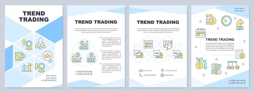 Trend trading blue brochure template