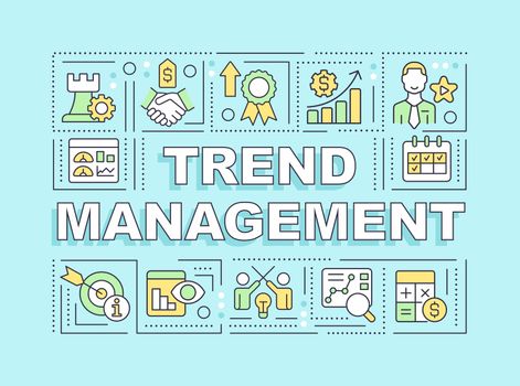 Trend management word concepts turquoise banner