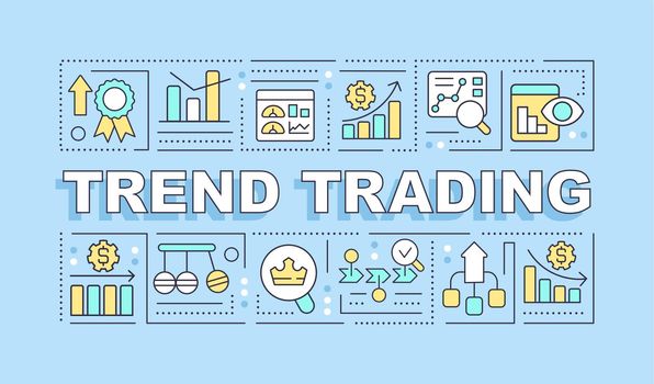 Trend trading word concepts blue banner