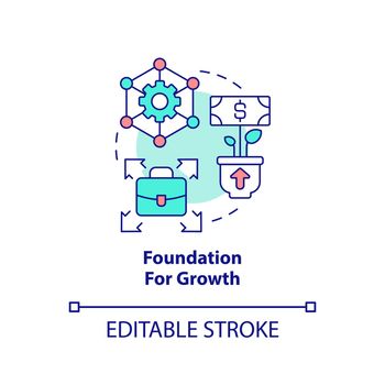 Foundation for growth concept icon