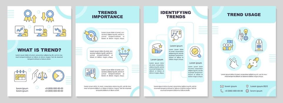Trend management turquoise brochure template
