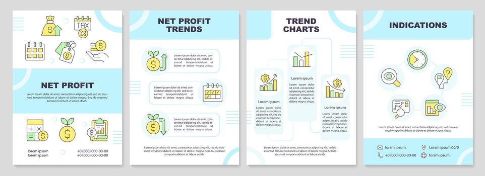 Net profit trends blue brochure template