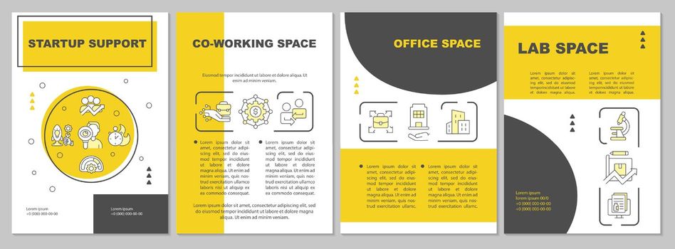 Start-up aid yellow brochure template