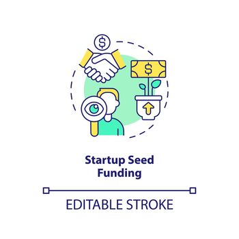Startup seed funding concept icon