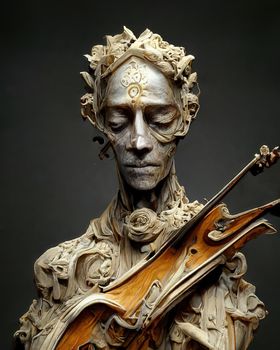 Picture of baroque statue of man with violin