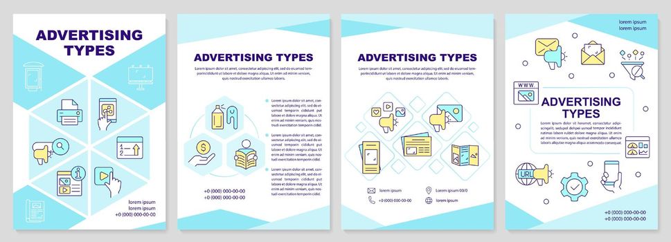 Advertising types cyan brochure template