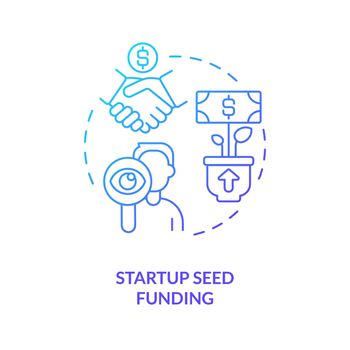 Startup seed funding blue gradient concept icon
