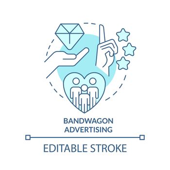 Bandwagon advertising turquoise concept icon