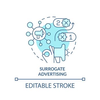 Surrogate advertising turquoise concept icon