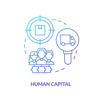 Human capital blue gradient concept icon