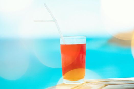 beach cocktail in summertime - summer holiday and vacation concept