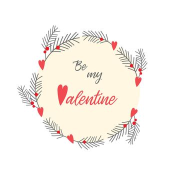 Day Saint Valentine card , love heart pink red, passion, be my Valentine. Art illustration.