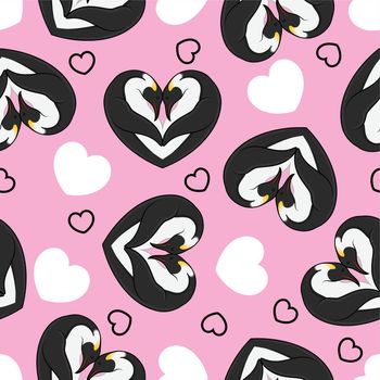 heart shaped emperor penguins pattern