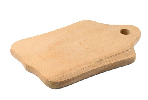 Empty rectangular wooden oak kitchen cutting board. 